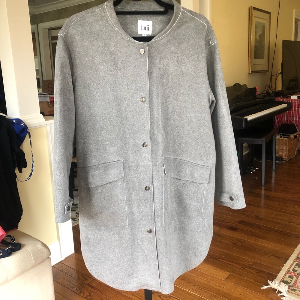 Luii Grey Faux Suede Duster